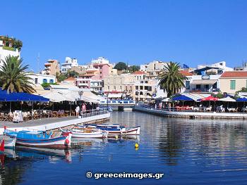 Agios Nikolaos town in Crete Island Greece