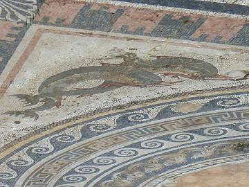 Delos: A mosaic on the floor of the House of the Dolphins